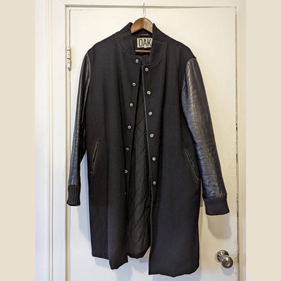 OAK NYC - Hybrid Layered jacket long leather coat - Picture 2 of 10